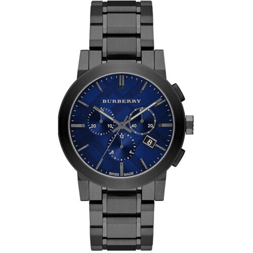 NEW Burberry  BU9365  Blue Dial Dark Grey Ion-plated Men's Watch UK SELLER