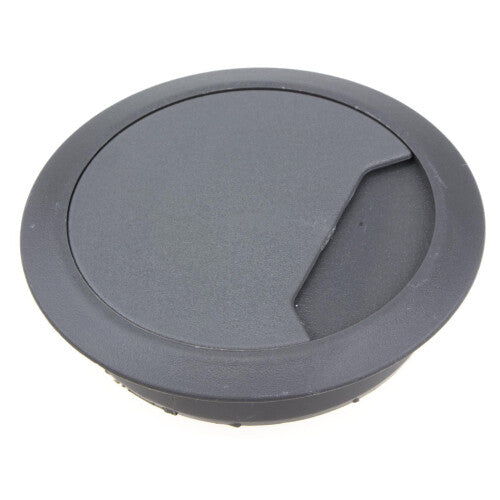 kenable Desk Mount 80mm Grommet Cable Tidy - Grey, for Office or Home, 21mm Panel Fit (10525)