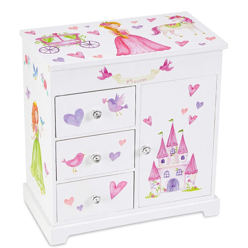 Jewelkeeper Unicorn Musical Jewellery Box with 3 Pull-Out Drawers - Fairy Princess & Castle Design, Dance of the Sugar Plum Fairy Tune (A1803)