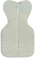 Love To Dream™ Swaddle UP™ 2.5 TOG for Cooler (16-20°C) Temps, Small 3.5-6 kg - Cotton Bees Olive, Snug Fit, Supports Healthy Sleep Routine, Machine Washable Stretch Cotton, 2 Zips, Easy Nappy Change