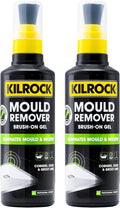 Kilrock Mould Remover Brush-On Gel 2 x 250ml - Eliminates Mould & Mildew - Accurately Target Areas of Mould Growth - For use in Baths, Showers, Corners, Edges, Grout Lines