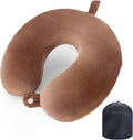 Travel Pillow Neck Pillow Memory Foam Travel Pillows Head Support Cushion for Airplane Train Car Office Travel Essential Flight Pillows for a Long Hauls Sleeping Rest (Brown)