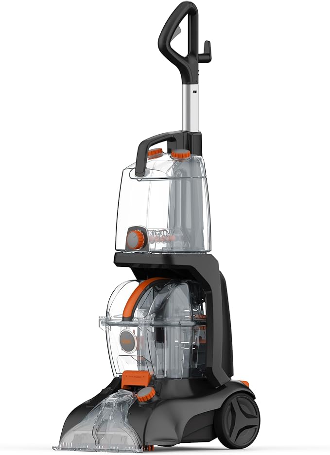 Vax Rapid Power Revive Carpet Cleaner Machine, Rug, Upholstery, Car, Stair Upright Shampooer Washer, Handheld Spot Cleaning Wash Tool, Solution, 1200W, Grey/Orange, CWGRV011