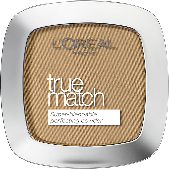 L'Oréal Paris Powder Foundation, Light Texture for a Flawless Finish, True Match Pressed Powder Foundation, 7W Cinnamon