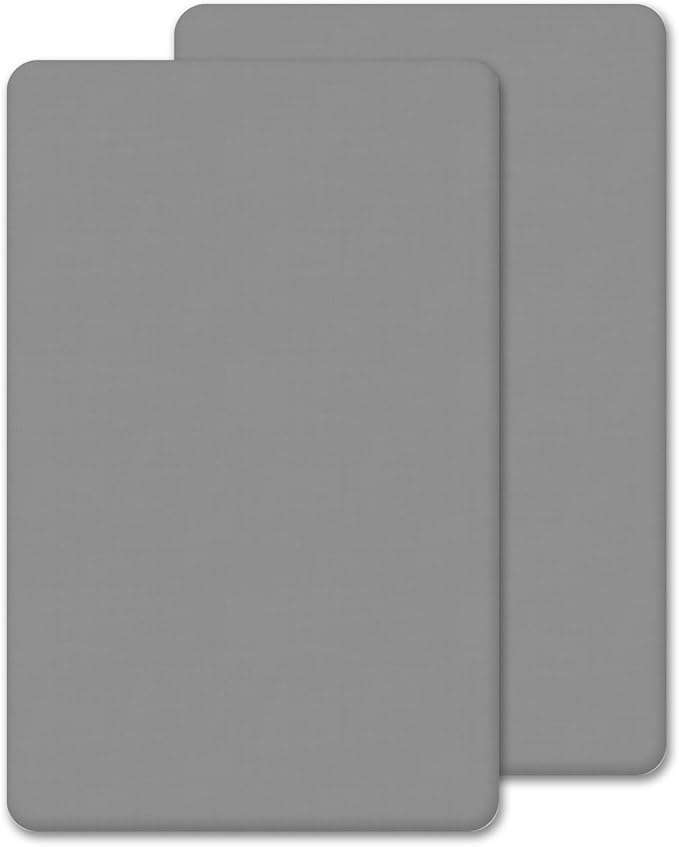 2 x Next to Me Crib Fitted Sheets (85 x 51 cm) | Hypoallergenic,Ultra Soft Brushed Microfibre Oeko-tex Standard100 Sheets | Comfy & Breathable Sheets For Girl & Boy (Grey, 85 x 51 cm)