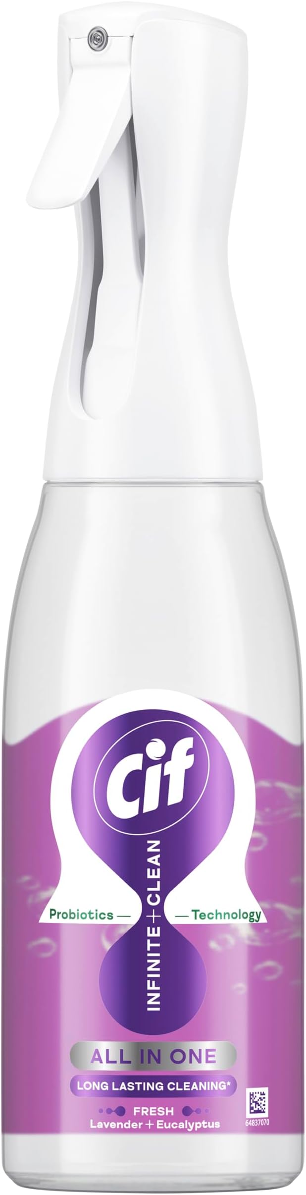 Cif Infinite Clean Lavender & Eucalyptus All in One Cleaner Spray with probiotics technology for a long-lasting clean* 590 ml