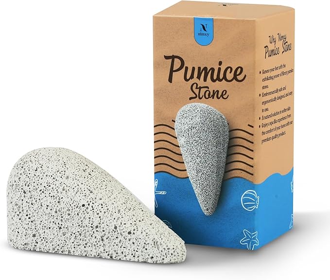 NIMXY Pumice Stone for Feet and Hands 1 Pc – Feet Hard Skin Remover – Foot Scrubber for Dead Skin Removal – Natural Foot File and Callus Remover for Skin Exfoliation (Grey)