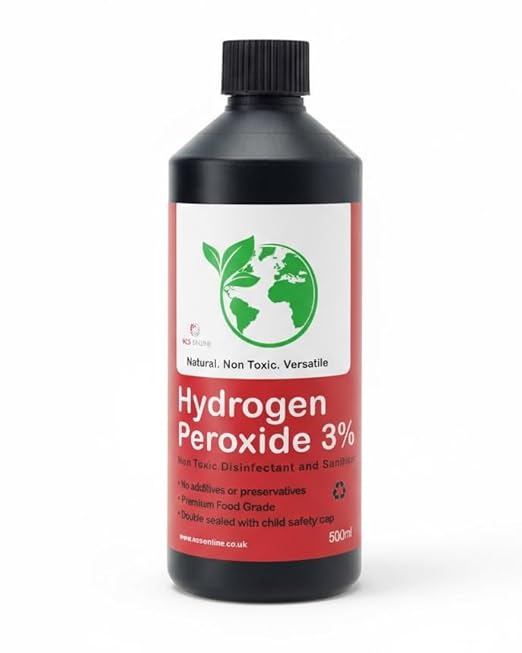 Hydrogen Peroxide 3% Food Grade (500ml) Child Safety Cap - Pure & Unstabilised