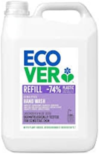 Ecover Hand Wash, Hand Soap Refill, Lavender and Aloe Vera, Dermatologically Tested, For Sensitive Skin 5L