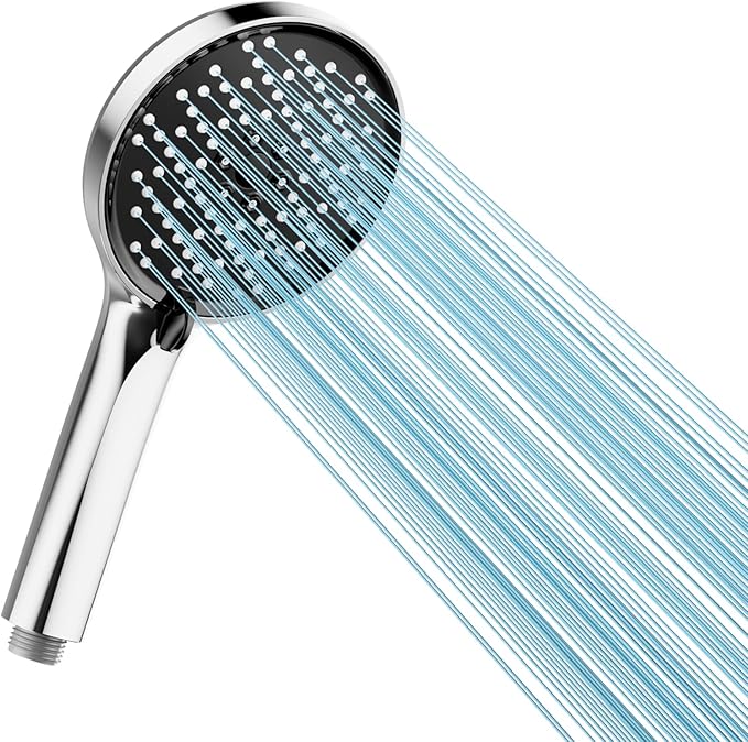 Cobbe Shower Head, High Pressure Shower Heads with 3 Modes, Water Saving Shower Heads, Large Powerful Shower Head for Low Water Pressure, Chrome/Black