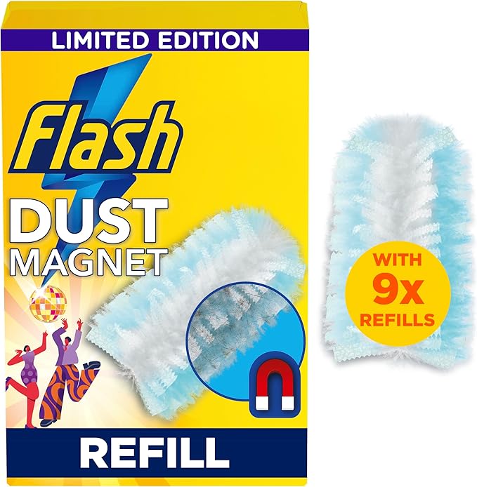 Flash Dust Magnet Duster Sunkissed Refills 9x, Traps and Locks 3x More Dust and Hair Vs Traditional Feather Duster