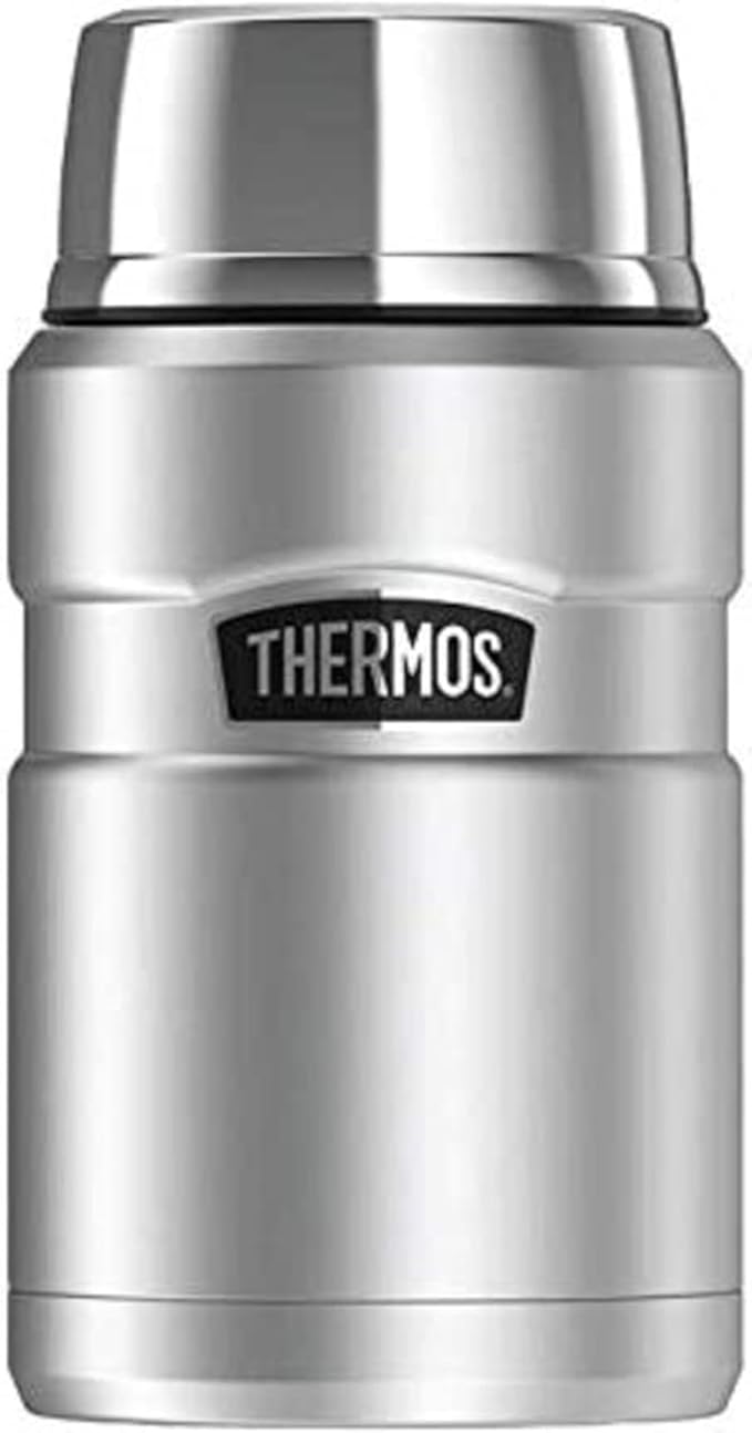 Thermos Stainless King Food Flask, 710ml Capacity - Sleek Multi- Purpose Flask for Daily Food Prep - Durable Stainless Steel with Gun Metal Finish - Ideal for On-the-Go Meals & Drinks