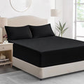 King Size Fitted Sheet Deep - Black Kingsize Bed Sheet Extra Deep Pocket 16 inch (40 cm), Soft Brushed Microfiber Mattress Bottom Bedding Sheet, 150x200cm