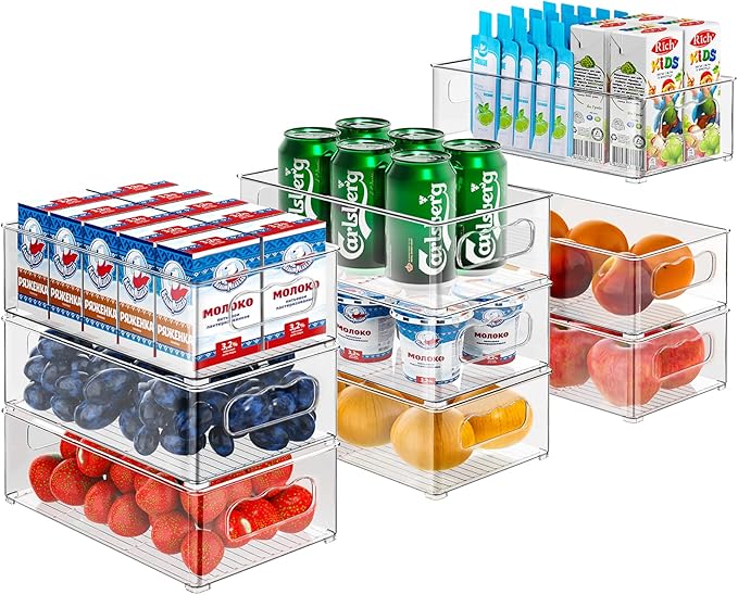 Fridge Storage Organisers - 9 Pack (3 Size) Organisers for Pantry, Freezer, Cabinet, Drawer
