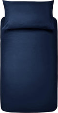 Amazon Basics 2-Piece 85 gsm Microfibre Single Bedding Duvet Cover Set, Duvet Cover 135 x 200 cm & 1 Pillowcase 50 x 80 cm, Navy Blue