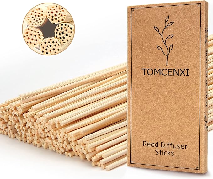 TOMCENXI Reed Diffuser Sticks,19 cm Natural Rattan Wood Sticks,Diffuser Refills,Essential Oil Aroma Diffuser Replacements Sticks for Home,Office (Natural Colour)