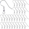 100Pcs Silver Earring Hooks 925 Sterling Silver Ear Wires Fish Hook Earring with Spring Ball for DIY Jewelry Customize Making (Silver)