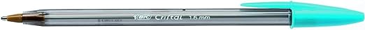 BIC Cristal Fun Ballpoint Pens, Wide Point (1.6 m), Box of 20, Turquoise Colour - Bold Smudge-Proof Writing