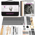 HIFORNY 70 Pcs Drawing Set Sketching Kit - Sketch Pencils Art Supplies for Adults Artists with 3-Color Sketchbook,Graphite,Pastel,Charcoal Pencils,Blending Tools