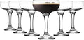Rink Drink 6X 235ml Espresso Martini Glasses - Vintage Classic 20s Gatsby Art Deco Coupe Party Glass Saucers Champagne Babycham Drinking Glasses - Dishwasher Safe