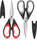 Kitchen Shears, 2-Pack Kitchen Scissors Heavy Duty Meat, Dishwasher Safe Cooking, Multipurpose Stainless Steel Sharp Utility Food for Chicken