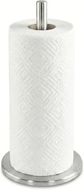 GEEZY Stainless Steel Kitchen Roll Holder - Silver Freestanding Paper Towel Stand - Anti-Slip Base Tissue Dispenser & Organiser for Kitchen Countertop & Dining Table