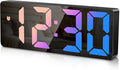 Digital Alarm Clock for Bedrooms Bedside, Battery Operated Alarm Clocks with LED Display Date Temperature Dimmable Snooze for Kids Adults (Colorful)