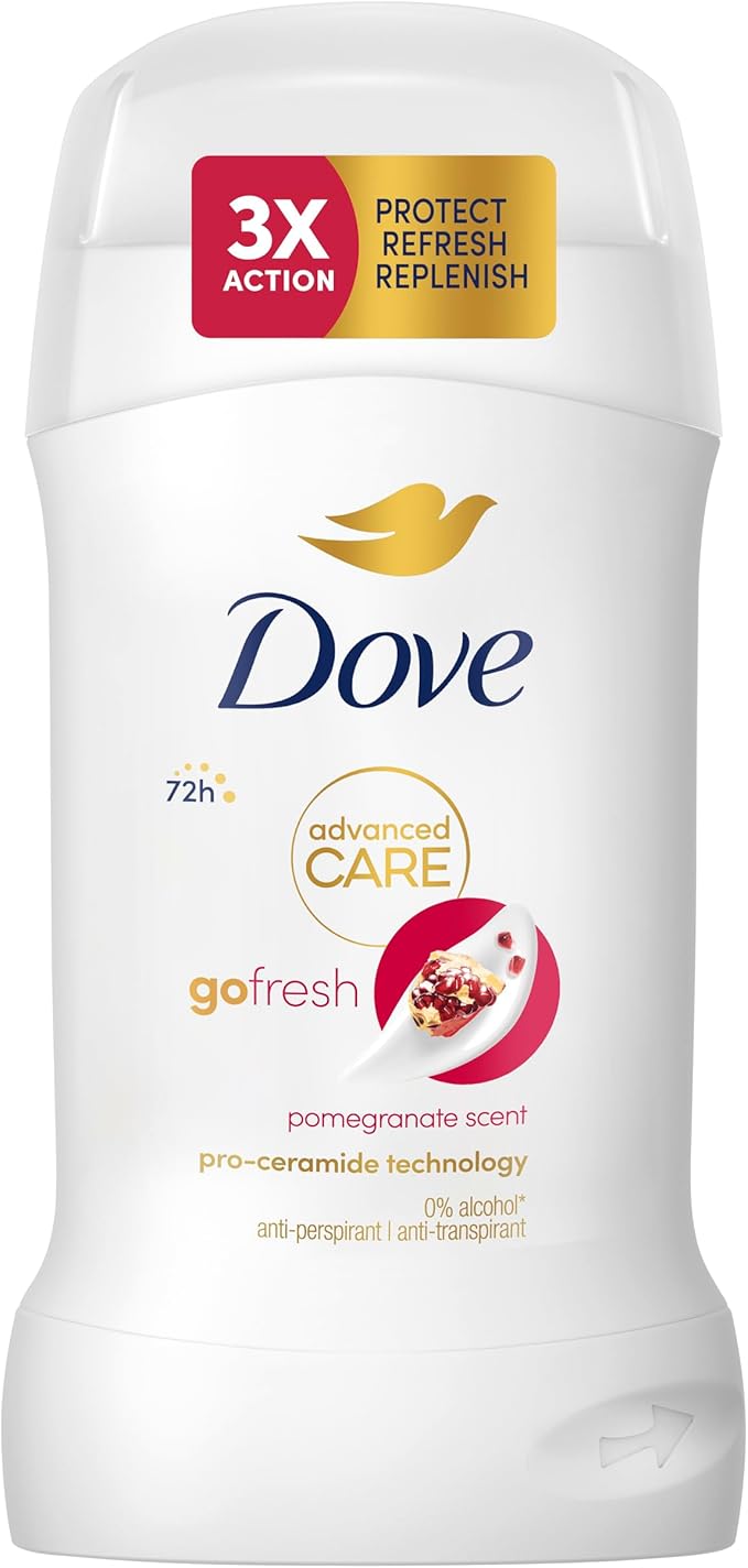 Dove Advanced Care Go Fresh Pomegranate Scent Anti-Perspirant Cream Women's Deodorant Stick with pro-ceramide technology for 72 hours sweat protection 50 ml