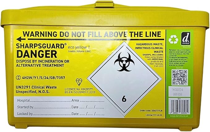 Sharps Bin 1 litre - Yellow