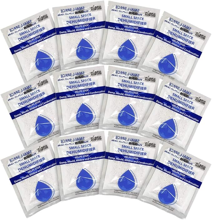 ANSIO Interior Dehumidifier Damp Absorber Sachets, Drawer Dehumidifiers Bags, Small Space Sachets 12 x 36 grams