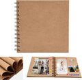 Small Scrapbook, DIY Scrap Book Photo Album with 20 Sheets | 40 Pages Papers, Hardback Mini Memory Book to Write in and Photos, Wedding, Travel, Anniversary, Birthday Christmas Gifts,17x17cm (Brown)
