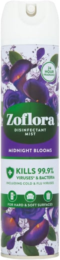 Zoflora Midnight Blooms Air & Fabric Mist Spray, 1 x 300ml, Odour Eliminator, Long-Lasting Fragrance, Antibacterial & Multi-Purpose Freshener.
