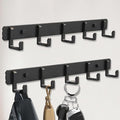2 Pack Wall Coat Racks, Heavy Duty Coat Hooks Wall Mounted Clothes Hanger Rustproof Coat Racks Multi-Purpose Wall Hooks Coat Rack for Clothes, Hats, Bags - 2Pcs (Matte Black)