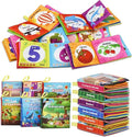 Dr.Rapeti 6 Pack Soft Books, Crinkle Sensory Toy, Bath Book, Washable Nontoxic Educational Learning Toy for Baby Infant Toddler Kids