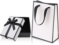 Small Gift Box and Gift Bag, 9x7x3cm Jewellery Gift Box and Paper Bag Bracelet Earring Ring Necklace Gifts Box with Lid for Presents