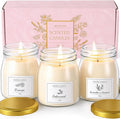 Scented Candles Gift Set, Soy Wax Candles of Lavender & Jasmine, Orange, Сеdarwood, 3 x 4.2oz 90 Hours Burn Time, Perfect Candles Gifts for Women, Birthdays, Christmas, Mother's Day, Valentine's Day