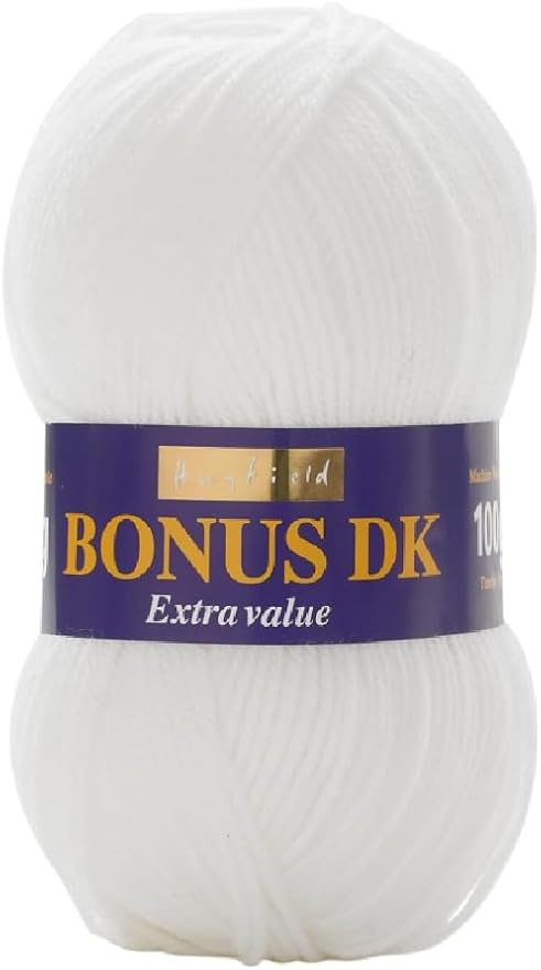 Sirdar Hayfield Bonus DK Double Knitting, White (961), 100g