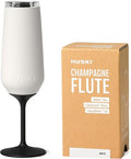 Huski Champagne Flute | New | Award-Winning Design with Detachable Stem | Premium Stainless Steel Champagne Glass with Lid | Triple Insulated Tumbler | 240ml Capacity | Great Gift (White)