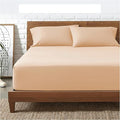 Funky Gadgets Super King Fitted Sheet, Beige - 100% Egyptian Cotton Deep Pocket 12 Inch (30cm) Bed Sheets, 300 Thread Count Cotton Bedding Fitted Sheets Super King, Breathable Bedsheet (180 X 200).