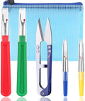 4 Pcs Seam Ripper, Big and Small Stitching Thread Unpicker, Thread Cutter Remover, Seam Rippers for Sewing, Stitch Ripper with Scissor, Storage Bag, Storage Box for Sewing Needlework DIY Craft