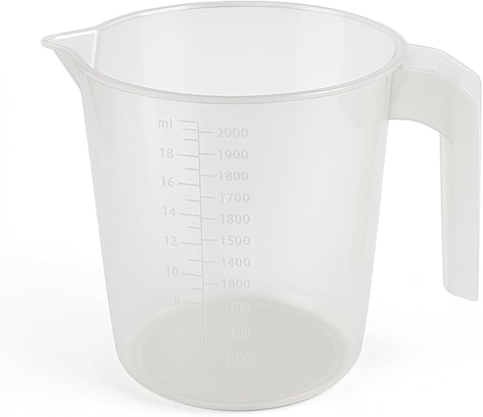 2L Clear Plastic Measuring Jug – BPA Free Multi-Scale Measurement (g, oz, fl oz, ml, Cups, Pints) – Stackable, 24x16x15cm