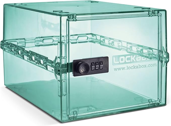 Lockabox One™ | Premium Lockable Medicine Box (10L) | Lightweight & Hygienic Medicine Lock Box | Made In Britain | External Size 31 x 21 x 17 cm (Light Medi Green)