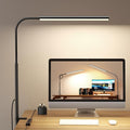 LED Desk Lamp with Clamp - Flexible Gooseneck - 5 Lighting Modes, 11 Brightness Levels, Timer & Memory, Eye-Comfort Study/Nail Light, 12W Adapter Included - Black[Energy Class C]