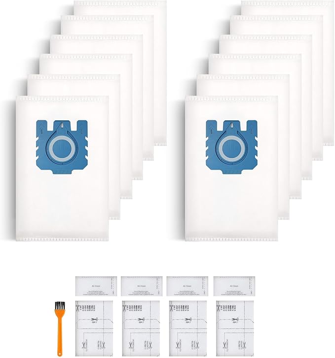 12 Packs GN Dust Bags Compatible with Miele Hoover Bags,Miele C3 Hoover Bag, Complete C1 C2 C3 Cat & Dog S2 S5 S8 S400 S600 S2000 S5000 And S8000 Series with 4 Set Air Clean Filter 9917730