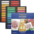 Artecho Soft Pastel Set of 48, Including 4 Fluorescent colors Premium Square Chalk for Drawing, Blending, Layering, Shading, Art Supplies for Kids, Beginners, Students, Experienced Artists