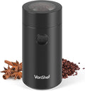 VonShef Electric Coffee & Spice Grinder, for Espresso Beans, Nuts & Grains - Bean & Spices Chopper with Powerful Motor and Tough Stainless Steel Blades, Grind up to 60g / 4 Cup Capacity - Black 150W