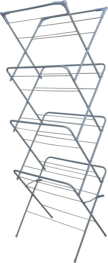 HH Home Hut Indoor Clothes Airer - 4 Tier Folding Laundry Maiden Rack, Clothes Drying Rack, Dryer Rack, Clothes Horse - Perfect for Airing Clothes, Foldable, Compact and Sutiable For Outdoor