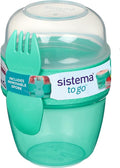Sistema Snack Capsule To Go | with 2 Compartments & spork | 515 ml | Minty Teal