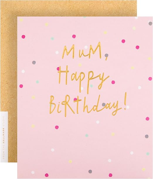 Hallmark Birthday Card for Mum, Polka Dots Design, Pink