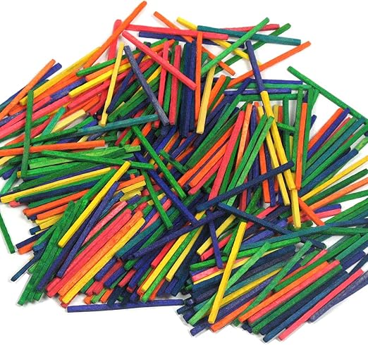 Coloured Crafting matchsticks - Pack of 1000 Assorted Colours
